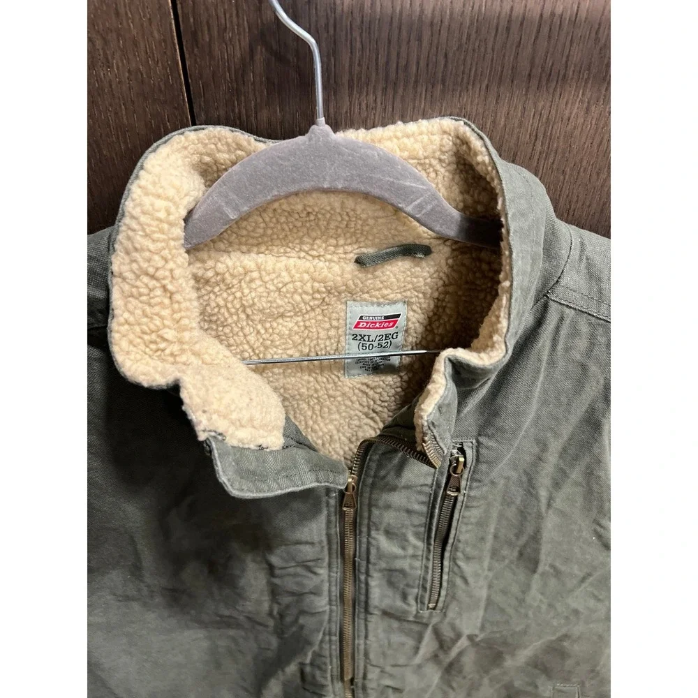 Dickies Men's Duck Sherpa Lined‎ Vest with a full green 2XL